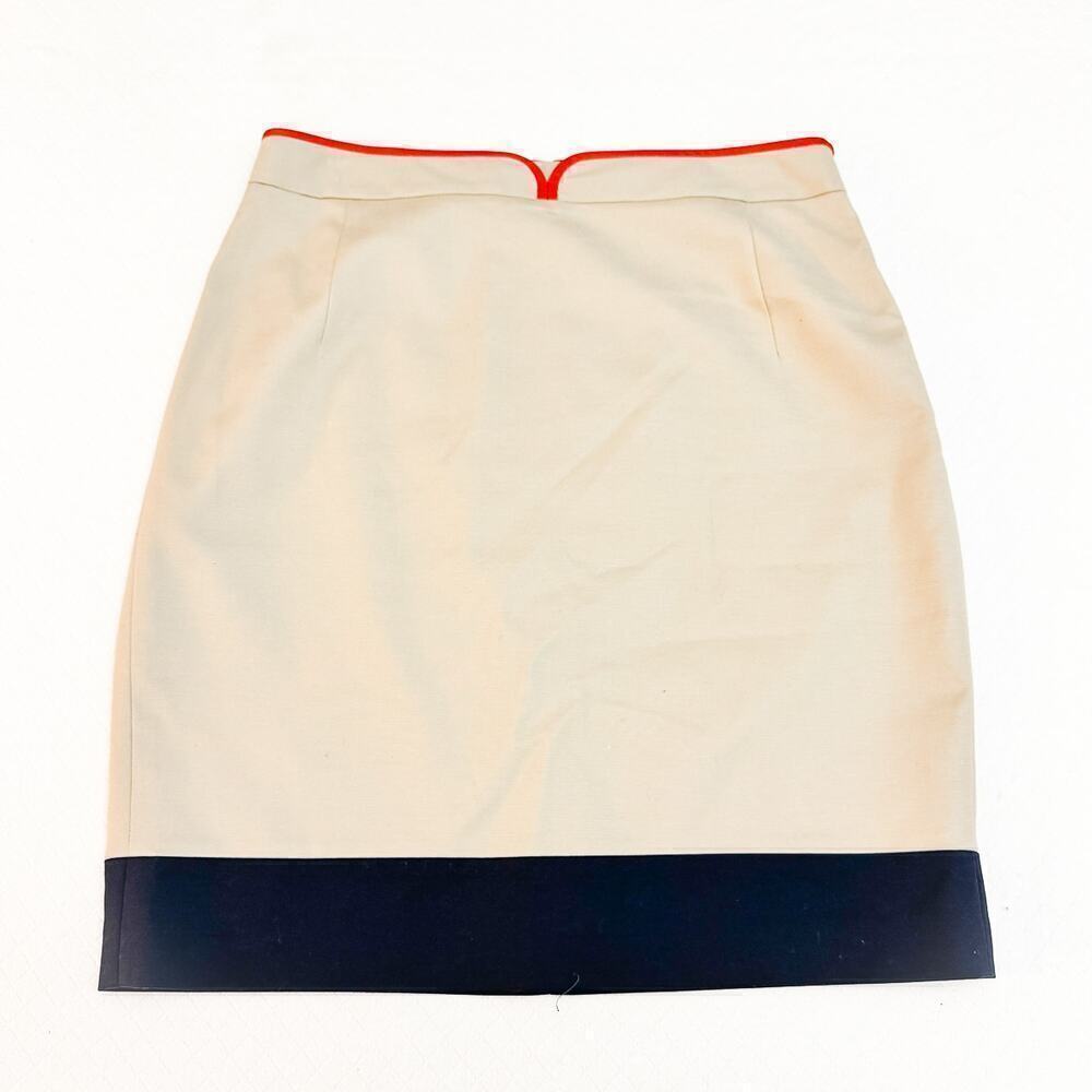 T Tahari Beige Pencil Laced Back Detail Straight Skirt Size 12